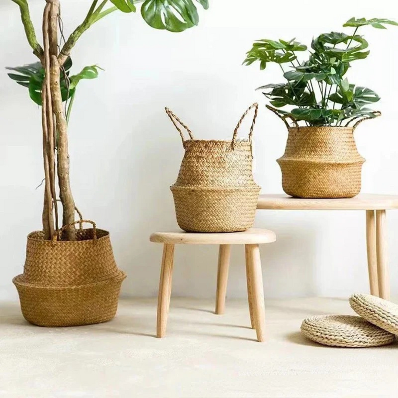 Cesta para Vaso de Flores em Rattan