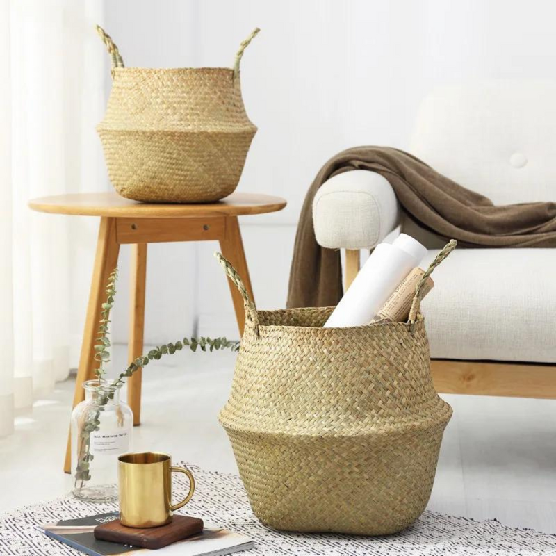 Cesta para Vaso de Flores em Rattan