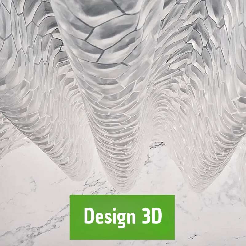 Cortina de Chuveiro 3D Transparente à Prova D'Água