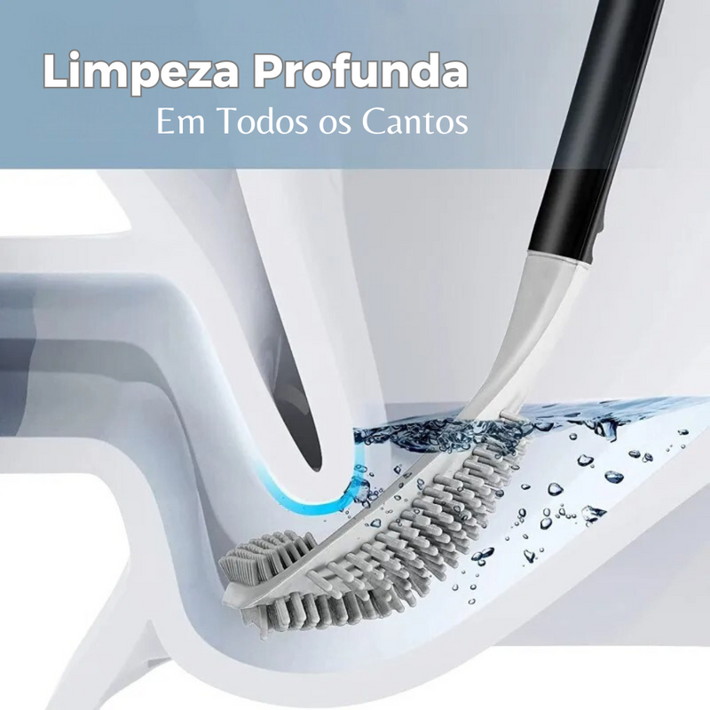 Escova de Silicone para Banheiro com Suporte