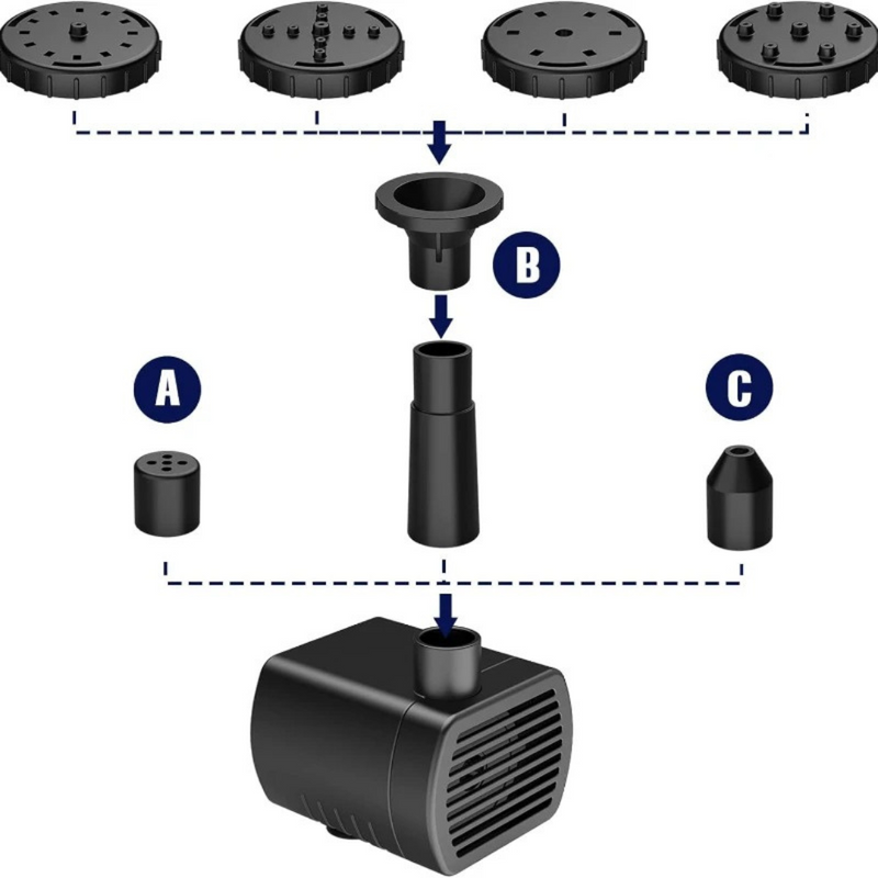 Fonte Solar de 2,8 W para Jardim com 6 Bicos e Cabo de 3 Metros