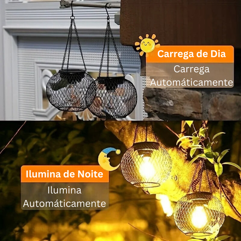 Lanternas Decorativas com Luzes de Led à Prova D'Água