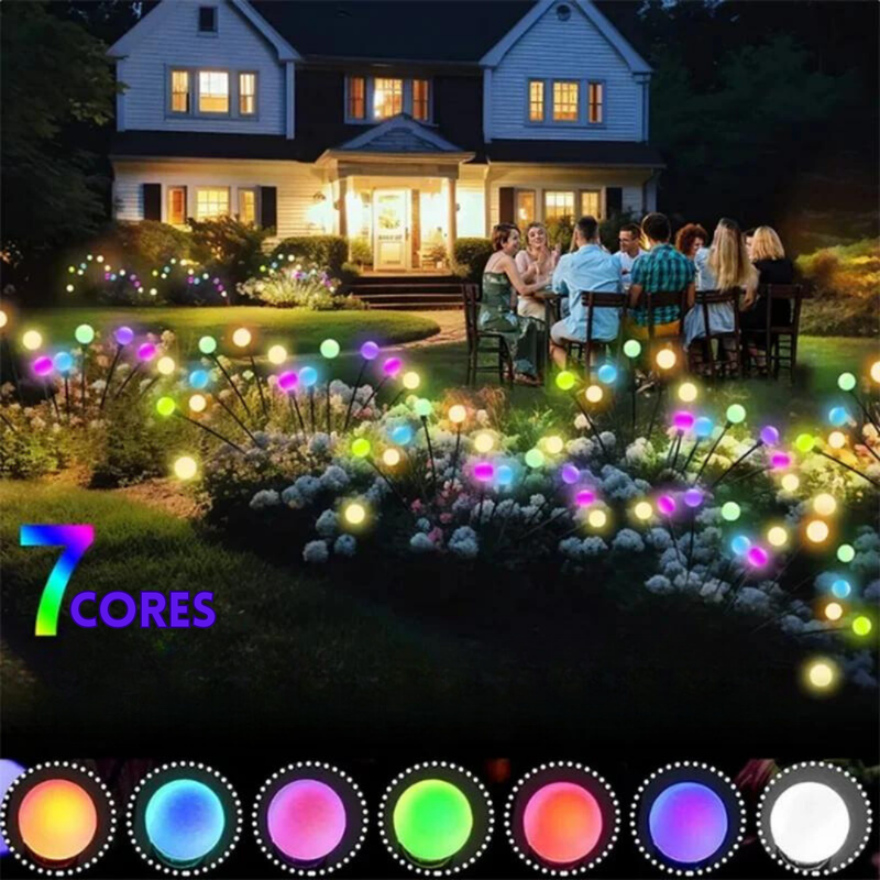 Luzes de LED para Jardim Com Placa Solar Vagalumes